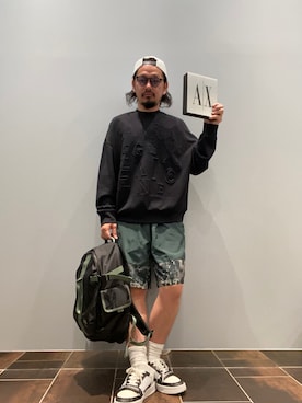 「ARMANI EXCHANGE（アルマーニエクスチェンジ）のアイテム」を使った、HJM812さん（メンズ・173cm）の春コーディネート