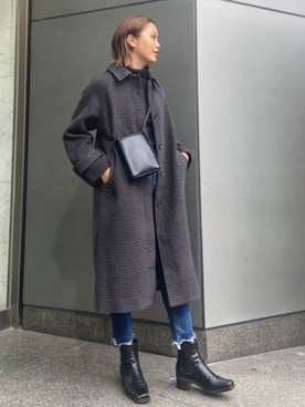 「Ungrid（アングリッド）のウォッシャブルタートルニット（ニット/セーター）」を使った、山下公留子さん（レディース・167cm）の秋コーディネート