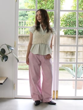 Ungridのデニムパンツ（ピンク系）を使った人気ファッション