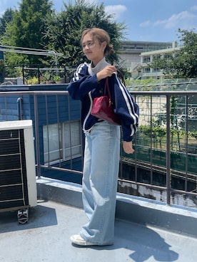 「Ungrid（アングリッド）のアイテム（ジャージ）」を使った、関 侑梨乃さん（レディース・156cm）の夏コーディネート