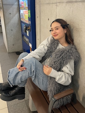 関 侑梨乃さん（レディース・156cm）の冬コーディネート