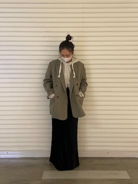 「Ungrid（アングリッド）のアイテム（パーカー）」を使った、関 侑梨乃さん（レディース・156cm）の秋コーディネート