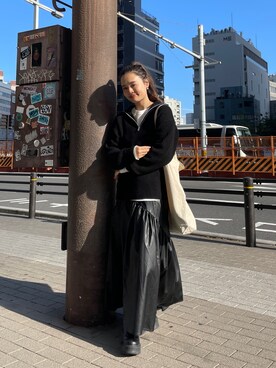 関 侑梨乃さん（レディース・156cm）の冬コーディネート