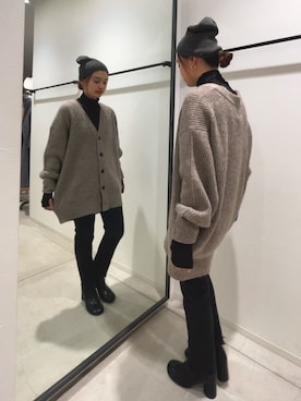 関 侑梨乃さん（レディース・156cm）の冬コーディネート