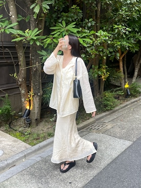「Ungrid（アングリッド）のアイテム（スカート）」を使った、関 侑梨乃さん（レディース・156cm）の夏コーディネート