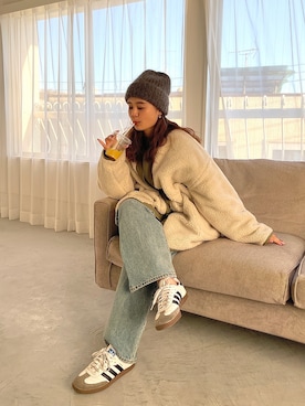 関 侑梨乃さん（レディース・156cm）の冬コーディネート