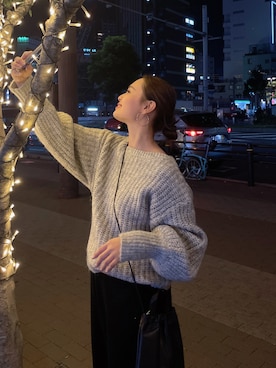 「Ungrid（アングリッド）のカシミヤ混ニットパンツ（その他パンツ）」を使った、関 侑梨乃さん（レディース・156cm）の秋コーディネート