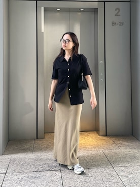 「Ungrid（アングリッド）のアイテム（スカート）」を使った、関 侑梨乃さん（レディース・156cm）の夏コーディネート