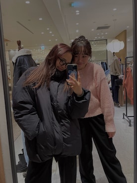 「Ungrid（アングリッド）のアイテム（ダウンジャケット/コート）」を使った、関 侑梨乃さん（レディース・156cm）の冬コーディネート