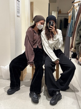 「Ungrid（アングリッド）のアイテム（パーカー）」を使った、関 侑梨乃さん（レディース・156cm）の秋コーディネート