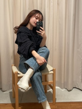 関 侑梨乃さん（レディース・156cm）の冬コーディネート