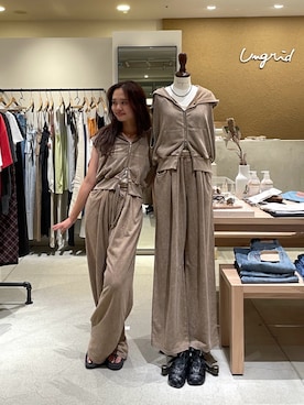「Ungrid（アングリッド）のアイテム（パーカー）」を使った、関 侑梨乃さん（レディース・156cm）の夏コーディネート