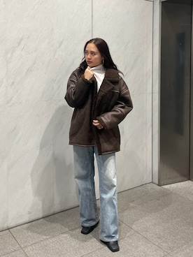 「Ungrid（アングリッド）のアイテム（ブルゾン）」を使った、関 侑梨乃さん（レディース・156cm）の秋コーディネート