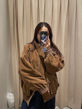 「Ungrid（アングリッド）のアイテム（ブルゾン）」を使った、関 侑梨乃さん（レディース・156cm）の秋コーディネート