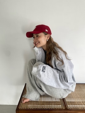 「アイテム（キャップ）」を使った、関 侑梨乃さん（レディース・156cm）の夏コーディネート