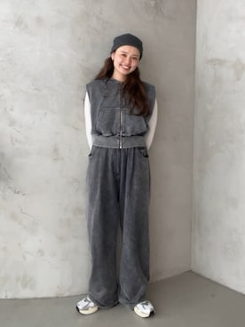 「Ungrid（アングリッド）のアイテム（パーカー）」を使った、関 侑梨乃さん（レディース・156cm）の夏コーディネート