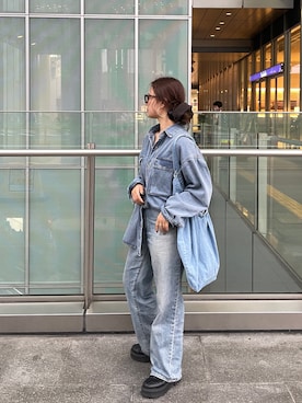 「Ungrid（アングリッド）のアイテム（シャツ/ブラウス）」を使った、関 侑梨乃さん（レディース・156cm）の秋コーディネート