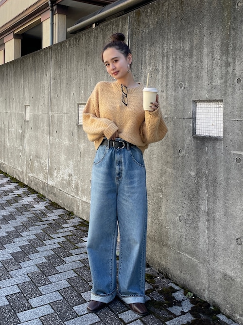 カラーモヘヤ混ルーズニット