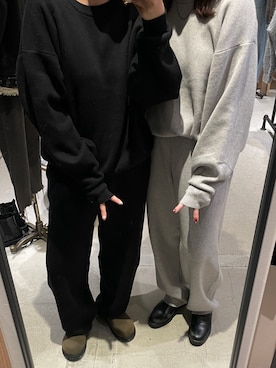 「Ungrid（アングリッド）のカシミヤ混ニットパンツ（その他パンツ）」を使った、関 侑梨乃さん（レディース・156cm）の冬コーディネート