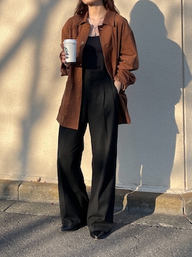 関 侑梨乃さん（レディース・156cm）の冬コーディネート