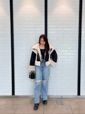 「ディズニー」｜「アイテム（ブルゾン）」を使った、髙田真生さん（レディース・163cm）の夏コーディネート