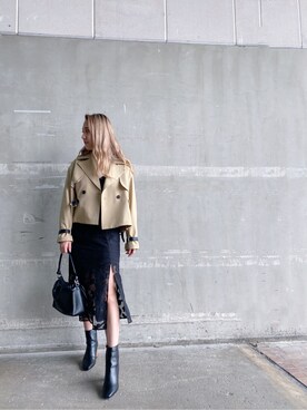 「EVRIS（エヴリス）のアイテム（その他アウター）」を使った、髙田真生さん（レディース・163cm）の冬コーディネート