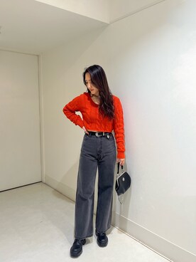 髙田真生さん（レディース・163cm）の冬コーディネート