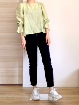 「LASHIKU（ラシク）のアイテム」を使った、onuku1103さん（レディース・154cm）の春コーディネート