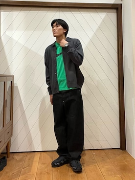 「URBAN RESEARCH DOORS（アーバンリサーチドアーズ）の『XLサイズ/WEB限定/仁村紗和さん着用』『UR TECH 200日ニット』シャツ カーディガン（カーディガン/ボレロ）」を使った、今村秀さん（メンズ・178cm）の秋コーディネート