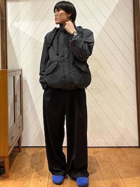 「アイテム（モッズコート）」を使った、今村秀さん（メンズ・178cm）の秋コーディネート