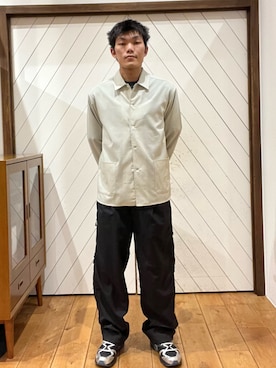 「FORK&SPOON（フォークアンドスプーン）のFORK&SPOON　マルチカラーボーダーTシャツ（Tシャツ/カットソー、ブルー系）」を使った、今村秀さん（メンズ・178cm）の春コーディネート