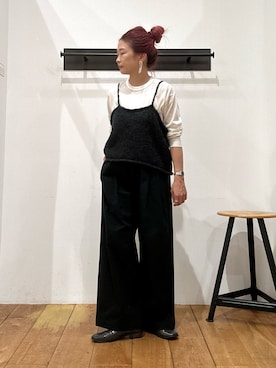 「アイテム（その他シューズ、グレー系）」を使った、kazueさん（レディース・158cm）の秋コーディネート