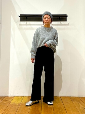 「アイテム（帽子）」を使った、kazueさん（レディース・158cm）の冬コーディネート