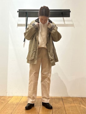 「Barbour（バブアー）の『別注』Barbour　BEDALE（その他アウター）」を使った、kazueさん（レディース・158cm）の秋コーディネート