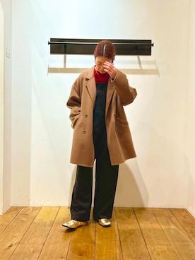 「URBAN RESEARCH DOORS（アーバンリサーチドアーズ）のウールリバーテーラードコート（その他アウター）」を使った、kazueさん（レディース・158cm）の冬コーディネート