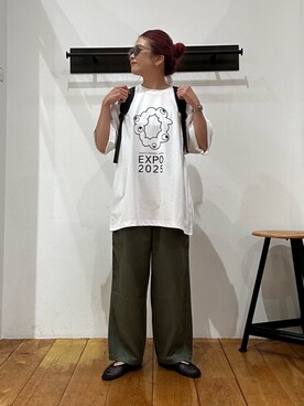 「EKAL（エカル）のEASY DAYPACK（その他雑貨）」を使った、kazueさん（レディース・158cm）の秋コーディネート