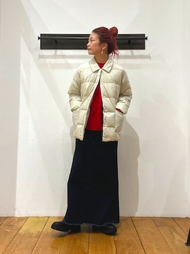 「おでかけコーデ」｜「アイテム（ダウンジャケット/コート）」を使った、kazueさん（レディース・158cm）の冬コーディネート