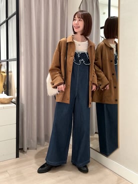 「アイテム（オールインワン・サロペット）」を使った、chihomakinoさん（レディース・156cm）の秋コーディネート