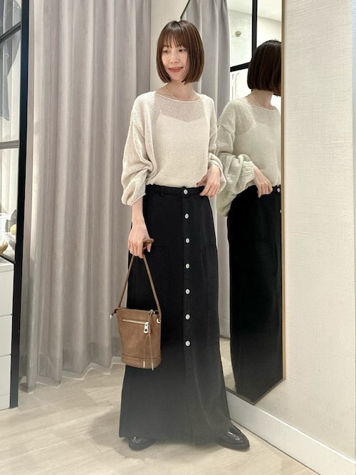 和紙混袖ボリュームニット