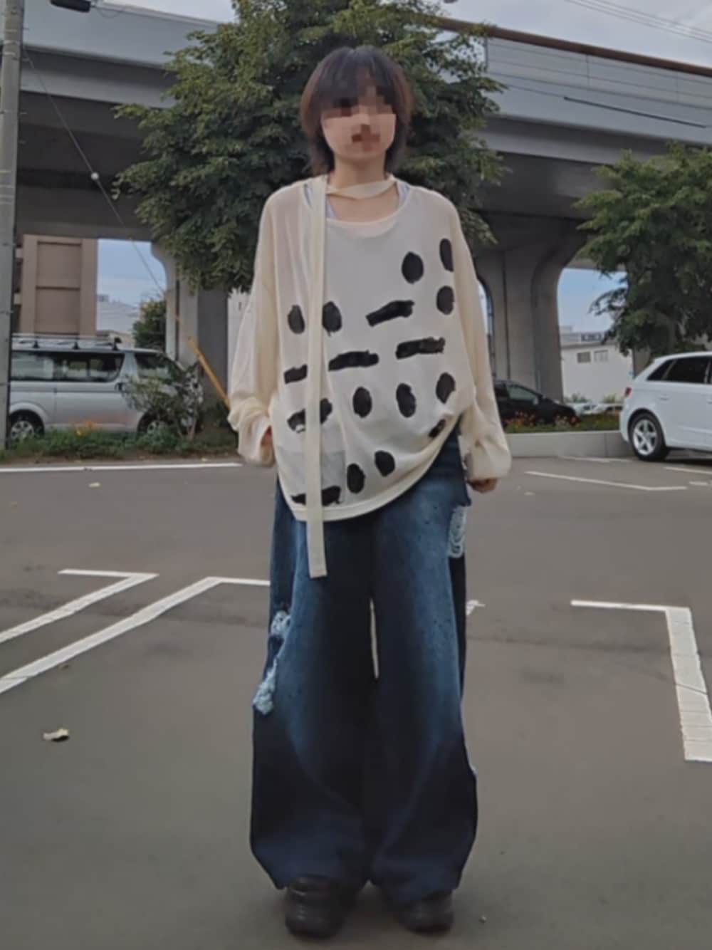カイチ - ダメージペイント加工デニムパンツ made in INTER FACTORYを