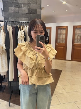「LOWRYS FARM（ローリーズファーム）のレースデニム　601055（デニムパンツ、ブルー系）」を使った、tantanさん（レディース・150cm）の夏コーディネート