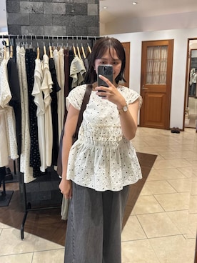 「LOWRYS FARM（ローリーズファーム）のイージーバギーデニム　601067（デニムパンツ、ブラック系）」を使った、tantanさん（レディース・150cm）の夏コーディネート