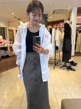 「LOWRYS FARM（ローリーズファーム）の２ＰタンクレイヤードＳＳ 1048915（Tシャツ/カットソー、ブラック系）」を使った、tantanさん（レディース・150cm）の夏コーディネート