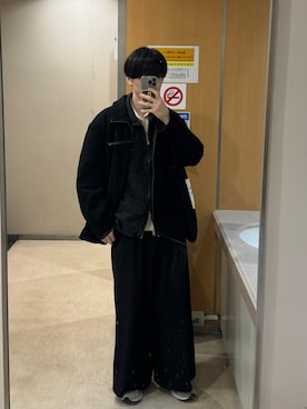 「アイテム（トートバッグ、ブラック系）」を使った、ゆーだいさん（メンズ・168cm）の冬コーディネート