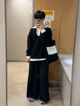 「beautiful people（ビューティフルピープル）のアイテム（トートバッグ）」を使った、ゆーだいさん（メンズ・168cm）の秋コーディネート