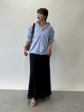 「EVOL（イーボル）のアイテム」を使った、まっしーさん（レディース・157cm）の夏コーディネート