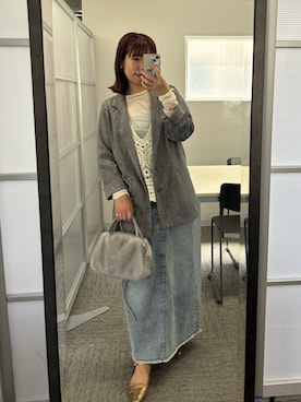 「アイテム（デニムスカート）」を使った、まっしーさん（レディース・157cm）の夏コーディネート