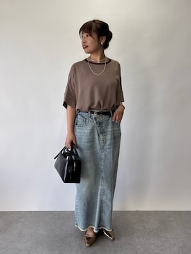 「アイテム（デニムスカート）」を使った、まっしーさん（レディース・157cm）の夏コーディネート