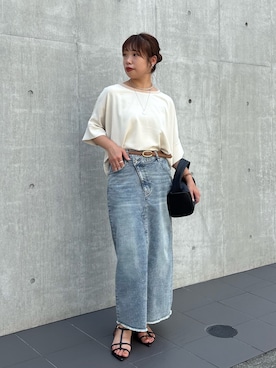 「アイテム（デニムスカート）」を使った、まっしーさん（レディース・157cm）の夏コーディネート