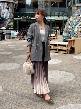 「アイテム（スカート）」を使った、まっしーさん（レディース・157cm）の夏コーディネート